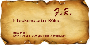Fleckenstein Réka névjegykártya